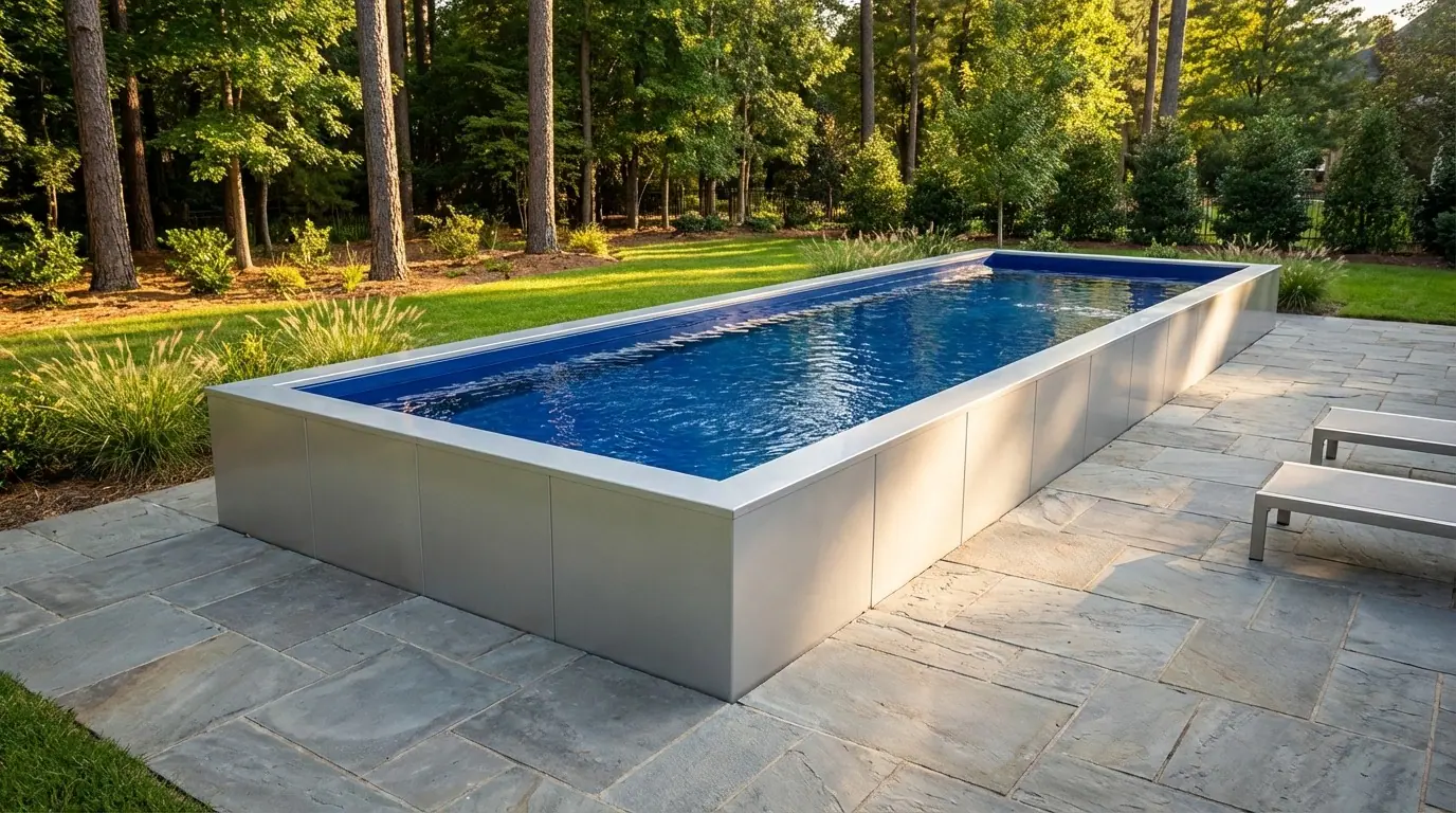 16 x 52 Platinum Silver Deep Sea Blue Architectural Pool