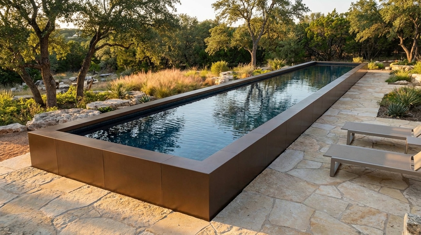 16 x 56 Canyon Bronze Black Sapphire Architectural Pool