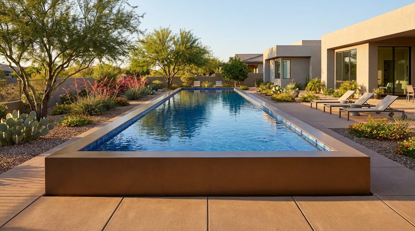 16 x 56 Canyon Bronze Mystic Blue Architectural Pool