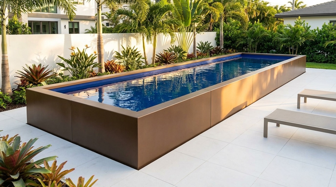 16 x 56 Canyon Bronze Deep Sea Blue Architectural Pool