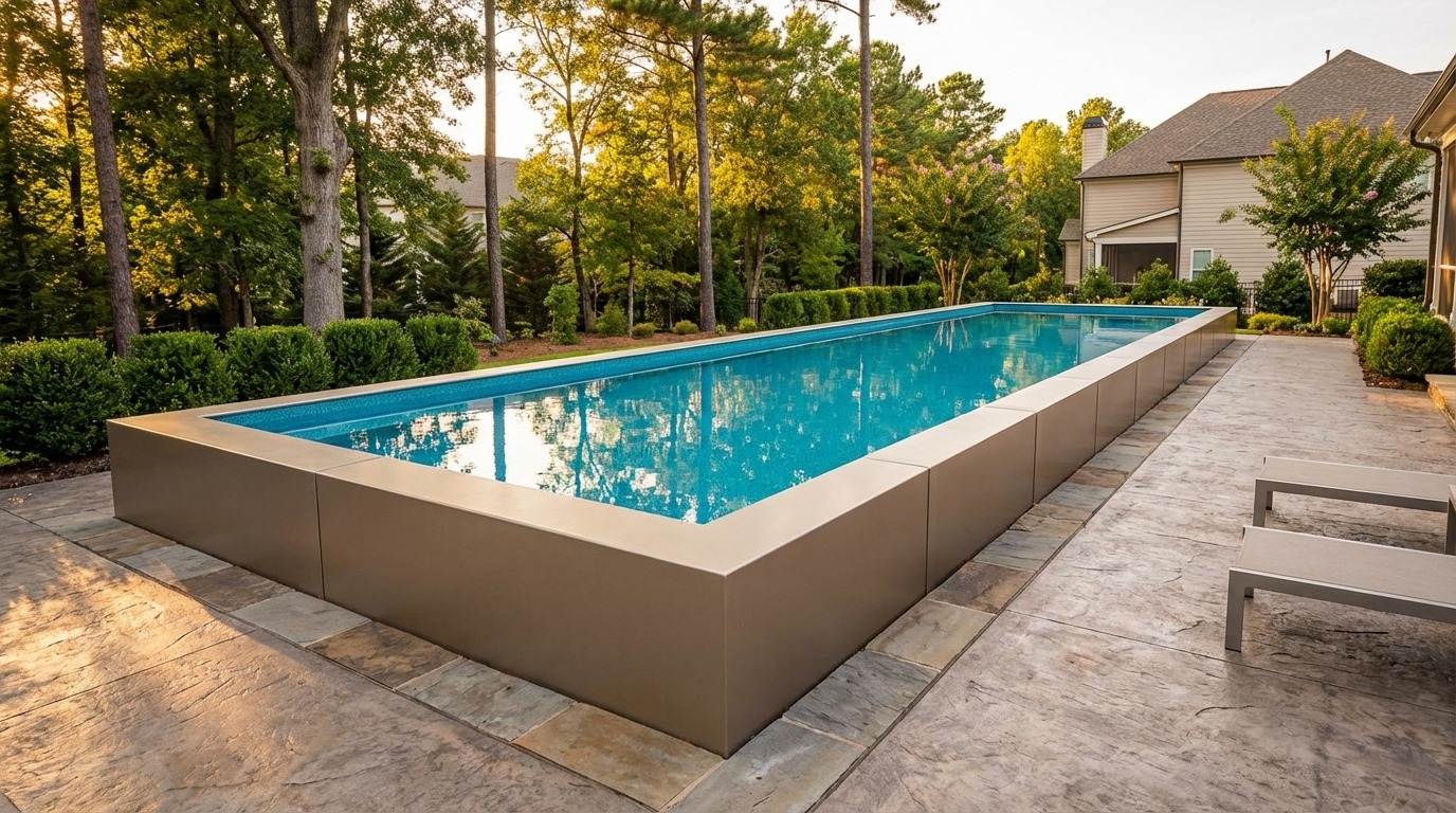 16 x 56 Champagne Mist Blue Topaz Architectural Pool