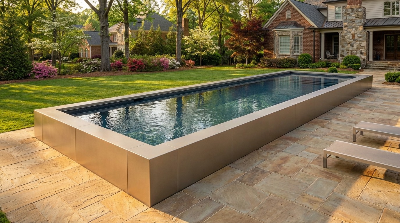 16 x 56 Champagne Mist Titanium Stone Architectural Pool