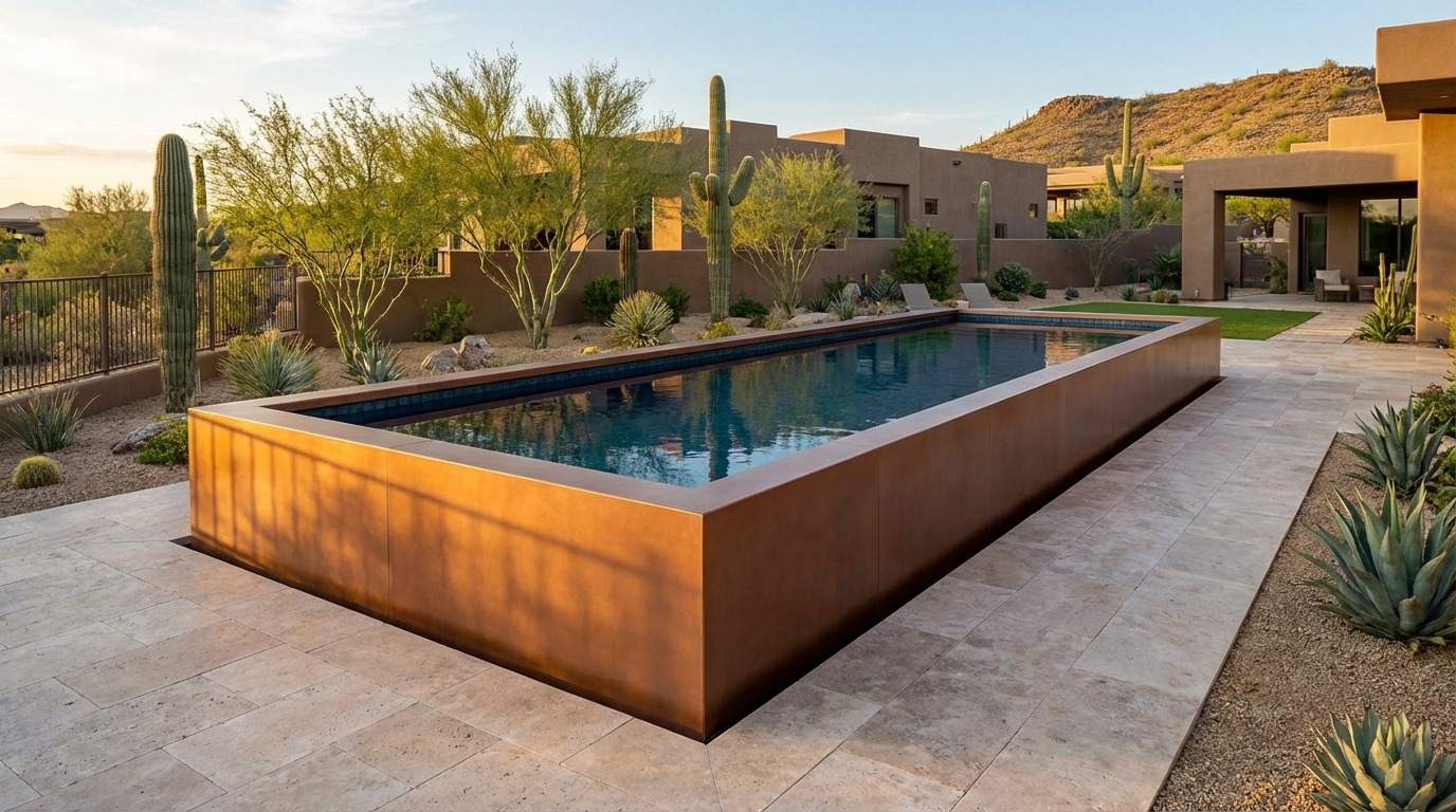 16 x 56 Espresso Copper Black Sapphire Architectural Pool