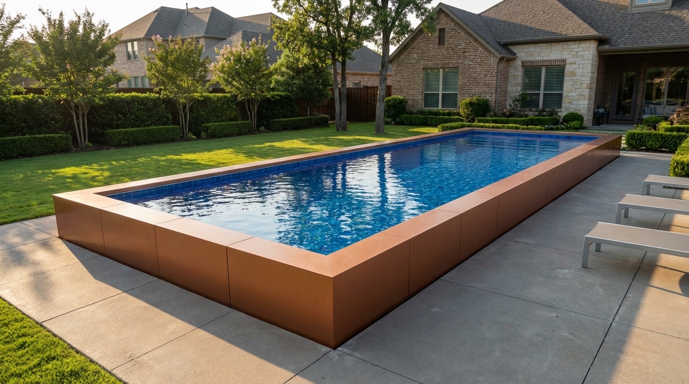 16 x 56 Espresso Copper Blue Matrix Architectural Pool