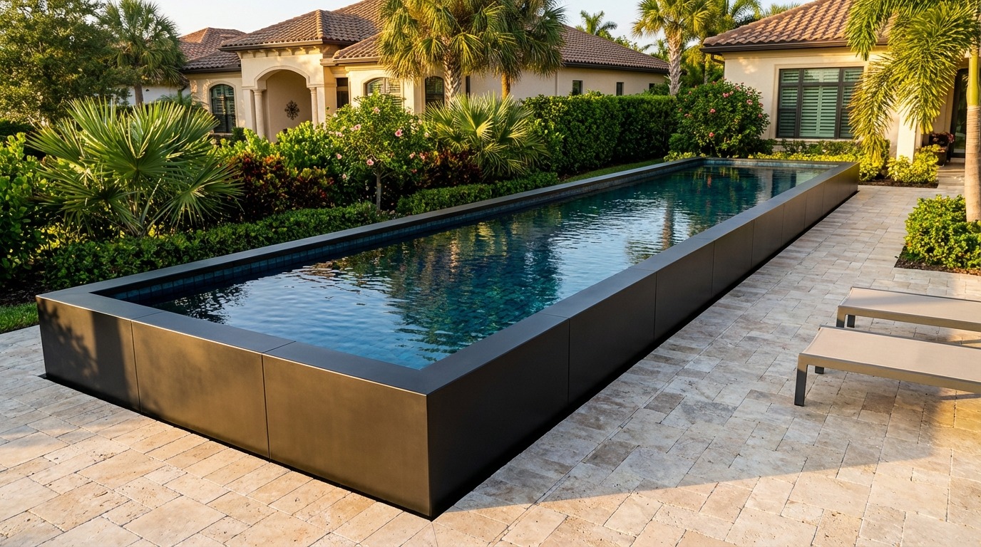 16 x 56 Midnight Black Black Sapphire Architectural Pool