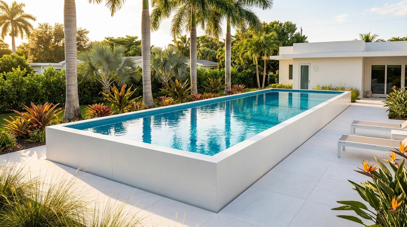 16 x 56 Alpine White Blue Topaz Architectural Pool