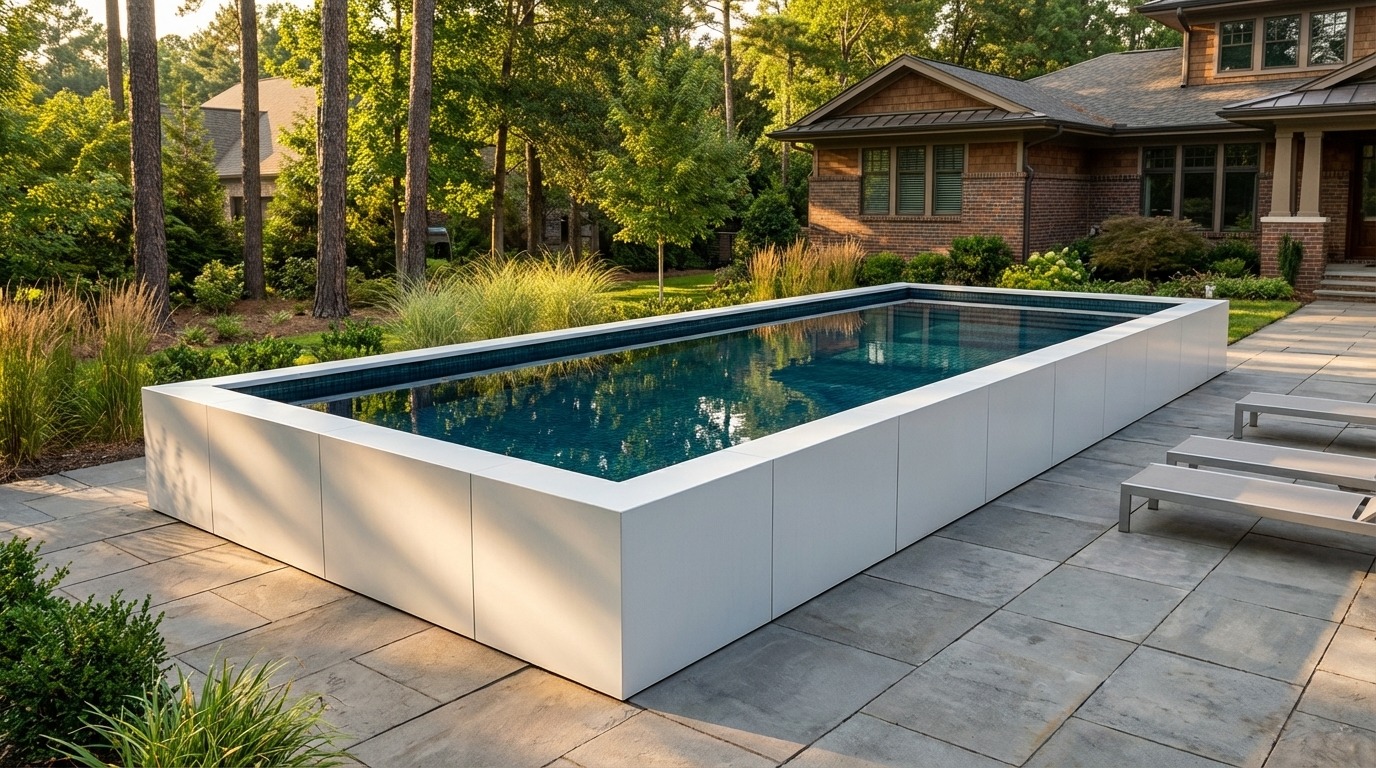 16 x 56 Alpine White Black Sapphire Architectural Pool