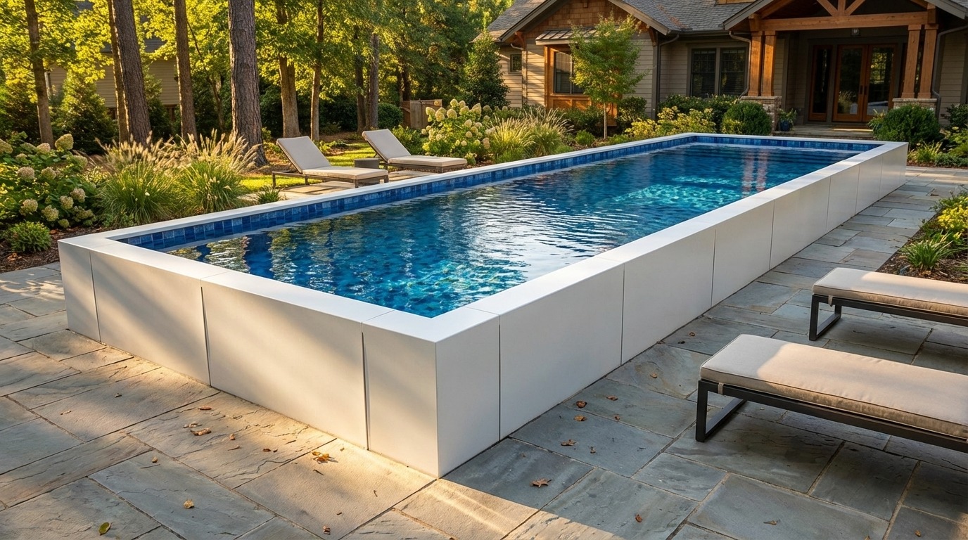 16 x 56 Alpine White Mystic Blue Architectural Pool