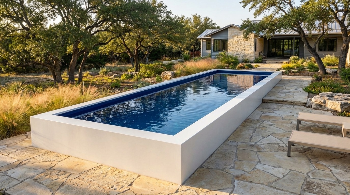 16 x 56 Alpine White Deep Sea Blue Architectural Pool