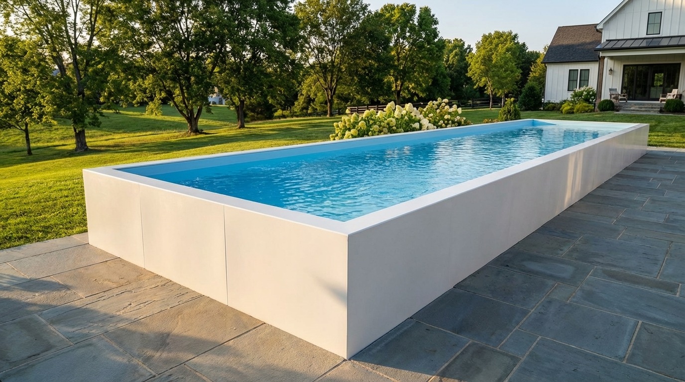 16 x 56 Alpine White Aqua Blue Architectural Pool