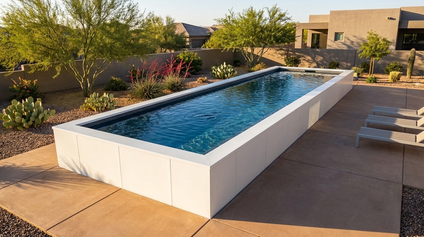 16 x 56 Alpine White Titanium Stone Architectural Pool