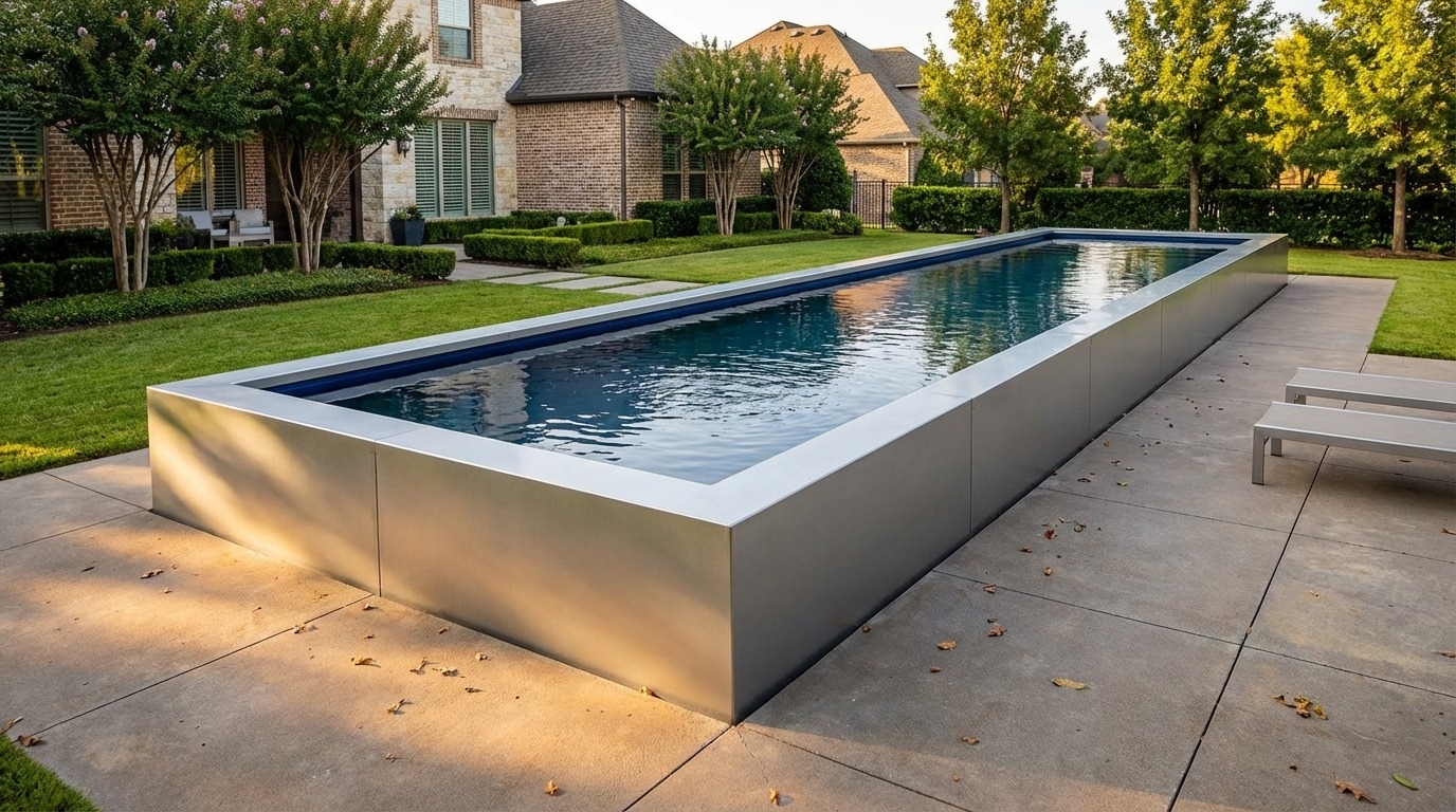 16 x 56 Platinum Silver Deep Sea Blue Architectural Pool