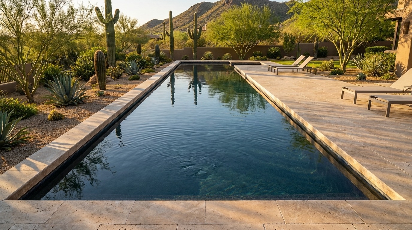 16 x 60 Titanium Stone Inground Steel Pool