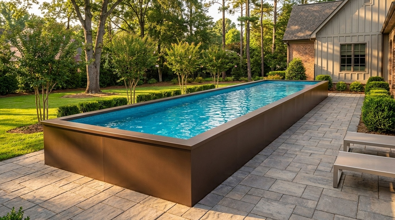 16 x 60 Canyon Bronze Blue Topaz Architectural Pool