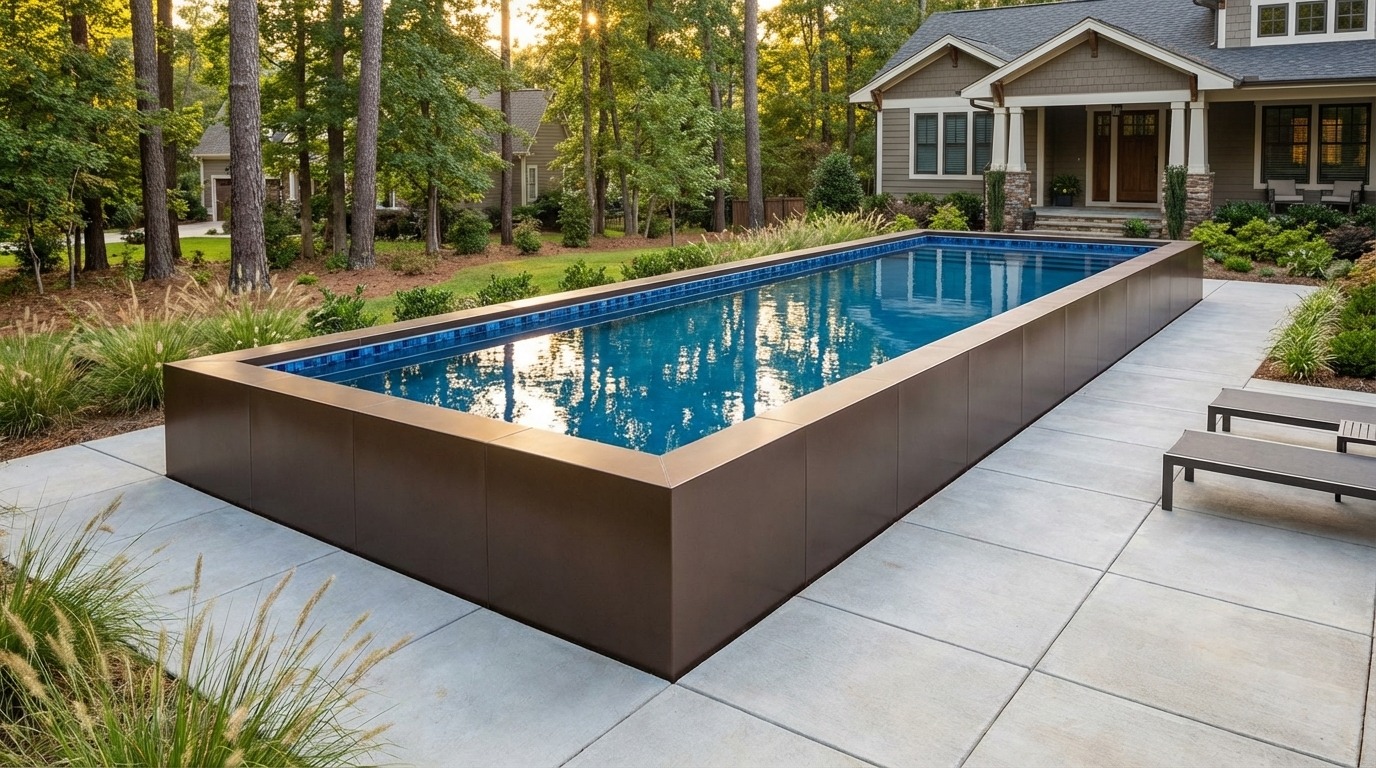 16 x 60 Canyon Bronze Mystic Blue Architectural Pool