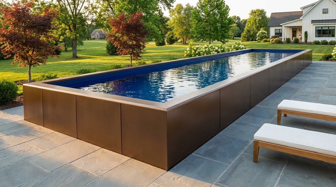16 x 60 Canyon Bronze Deep Sea Blue Architectural Pool