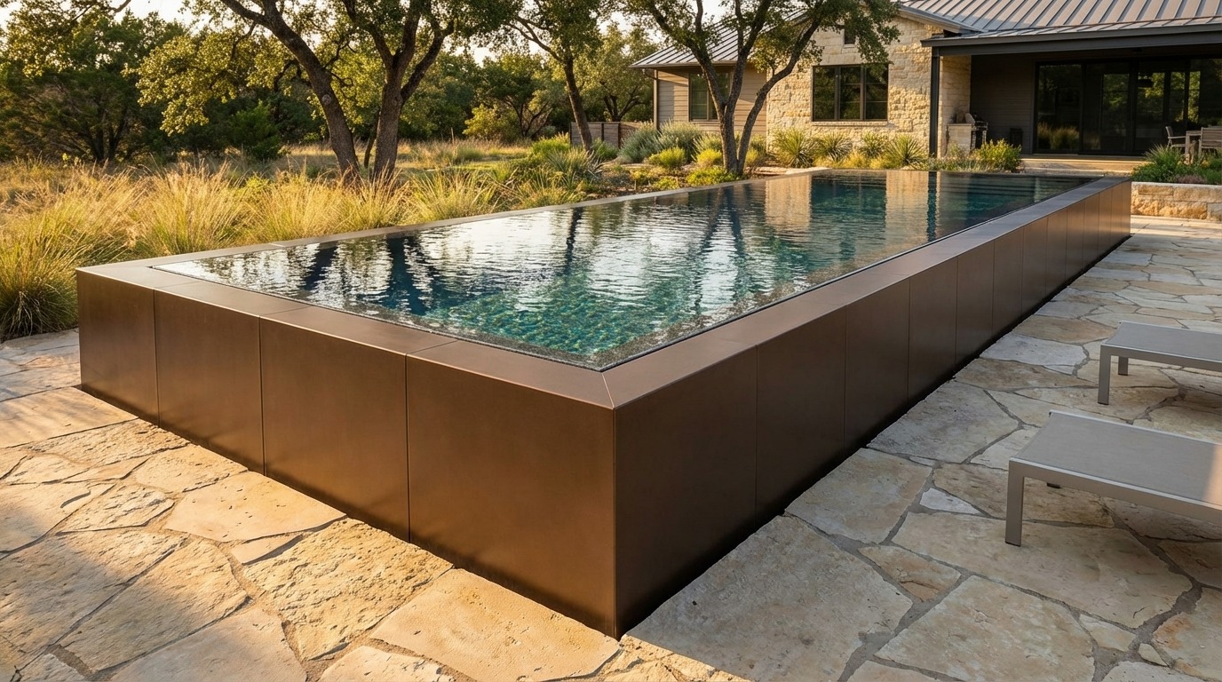 16 x 60 Canyon Bronze Titanium Stone Architectural Pool