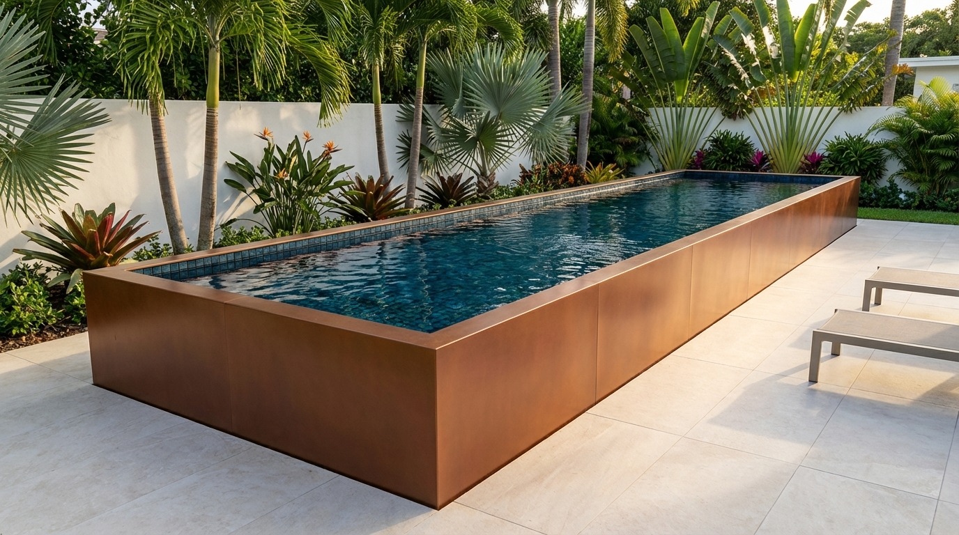 16 x 60 Espresso Copper Black Sapphire Architectural Pool