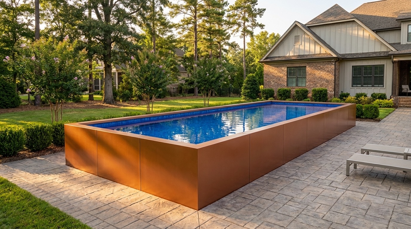 16 x 60 Espresso Copper Blue Matrix Architectural Pool