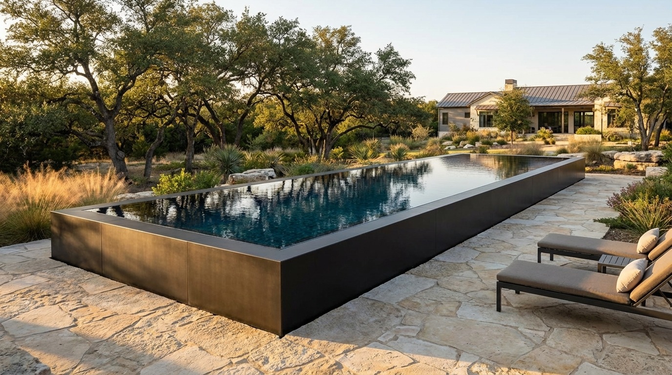 16 x 60 Midnight Black Black Sapphire Architectural Pool