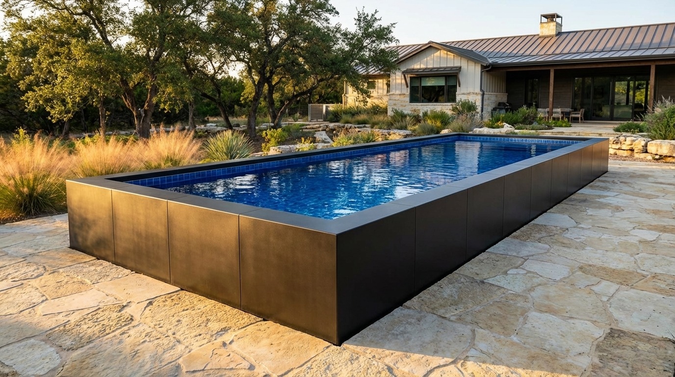 16 x 60 Midnight Black Blue Matrix Architectural Pool