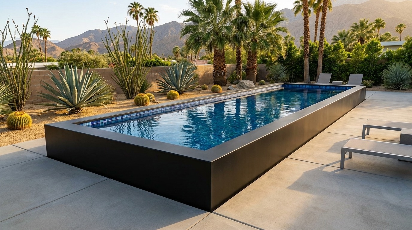 16 x 60 Midnight Black Mystic Blue Architectural Pool