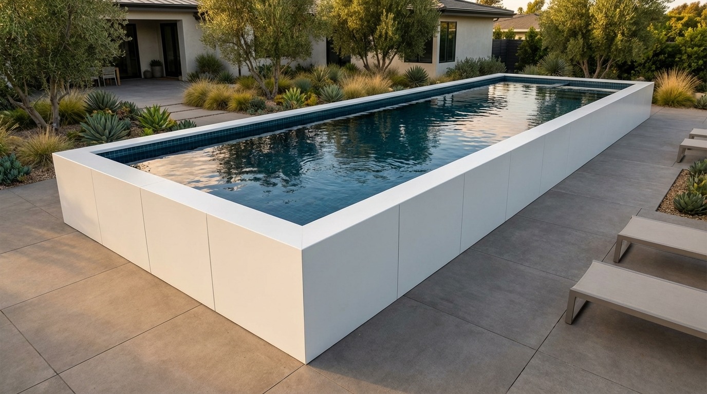 16 x 60 Alpine White Black Sapphire Architectural Pool