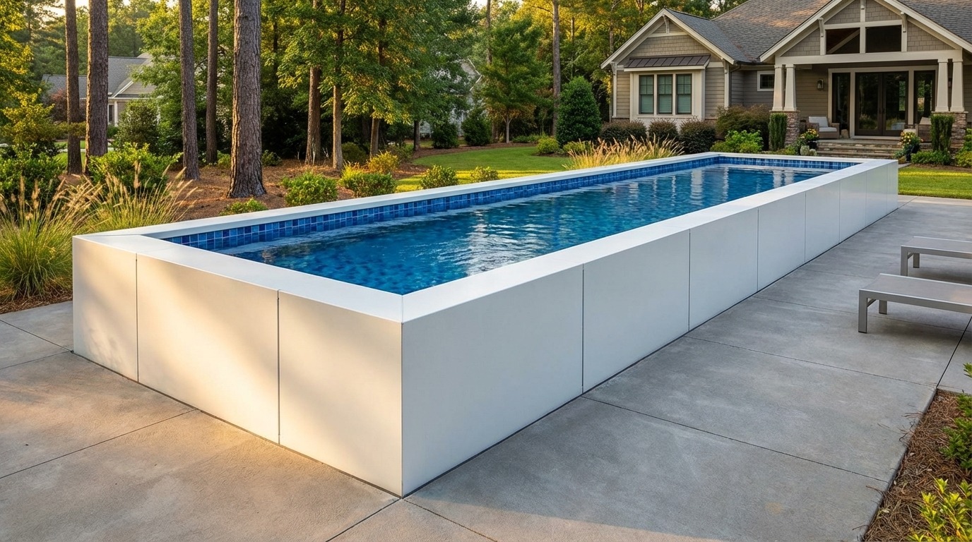 16 x 60 Alpine White Mystic Blue Architectural Pool
