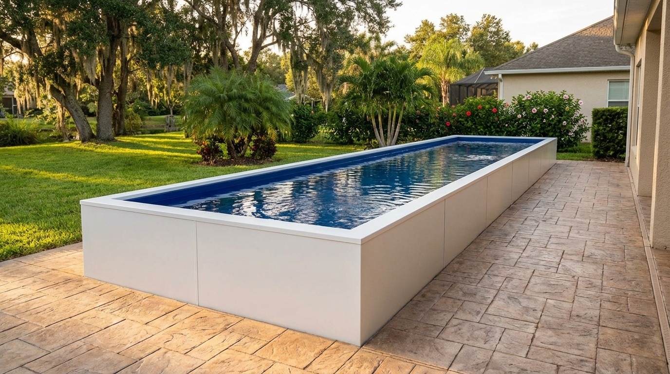 16 x 60 Alpine White Deep Sea Blue Architectural Pool