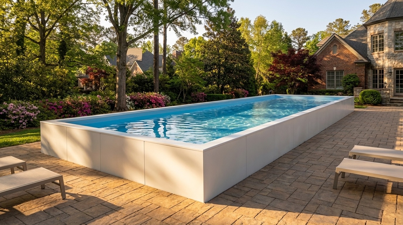 16 x 60 Alpine White Aqua Blue Architectural Pool