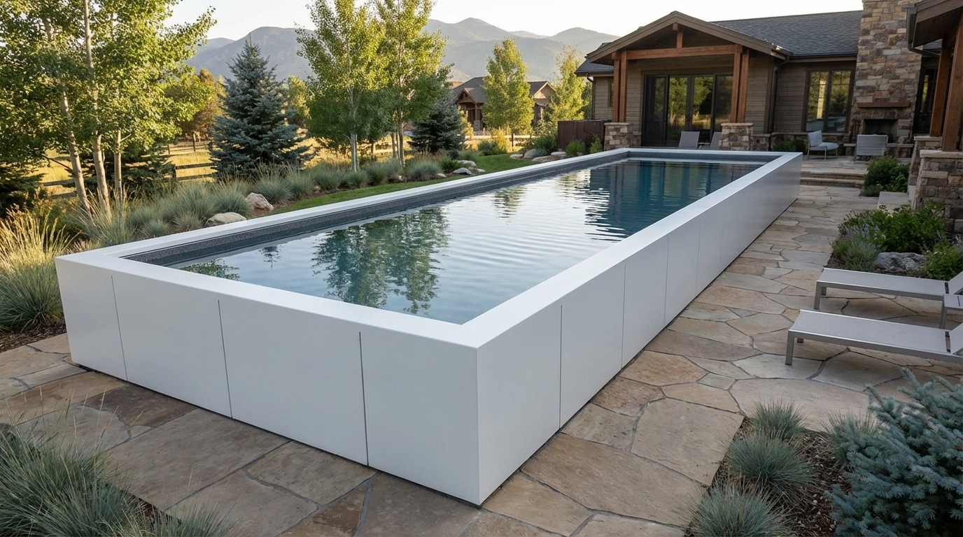 16 x 60 Alpine White Titanium Stone Architectural Pool