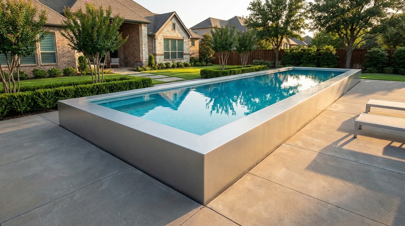 16 x 60 Platinum Silver Blue Topaz Architectural Pool