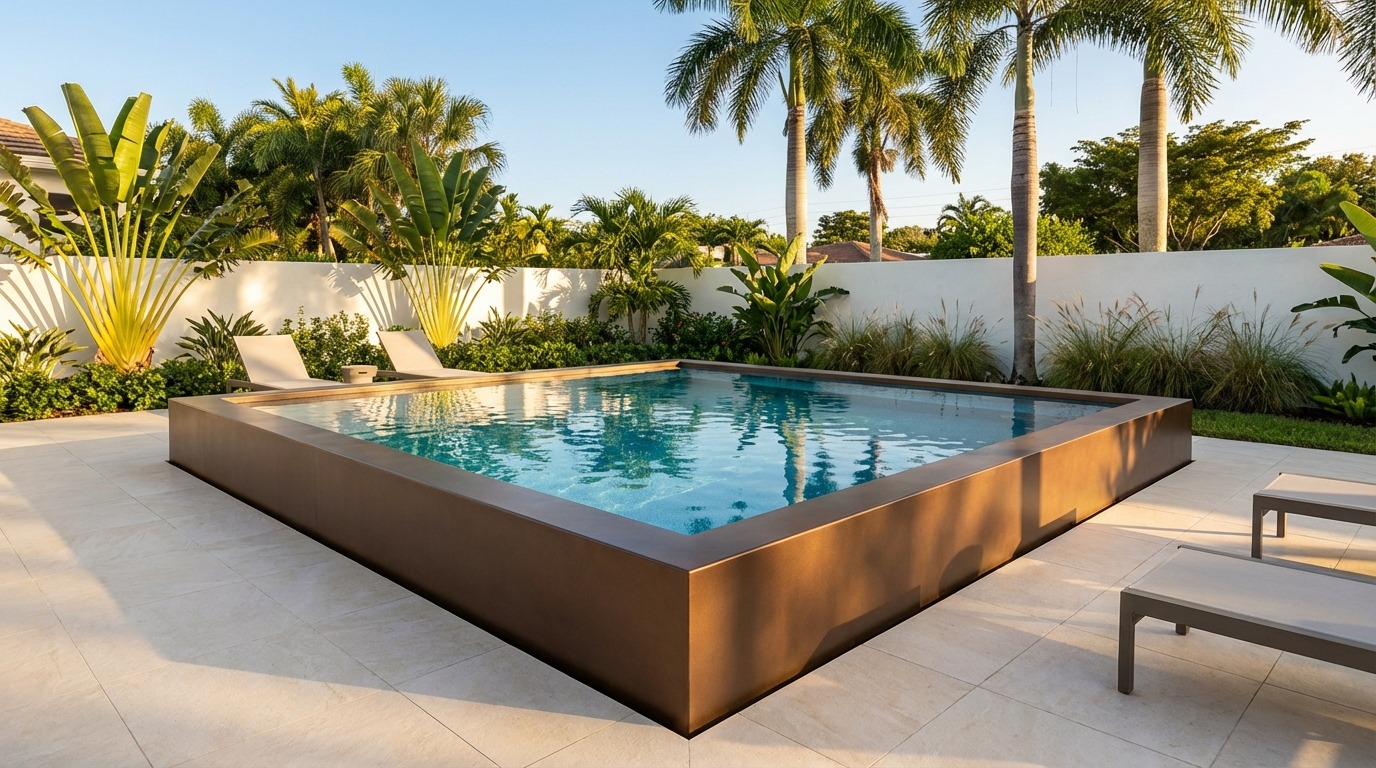 20 x 20 Canyon Bronze Blue Topaz Architectural Pool