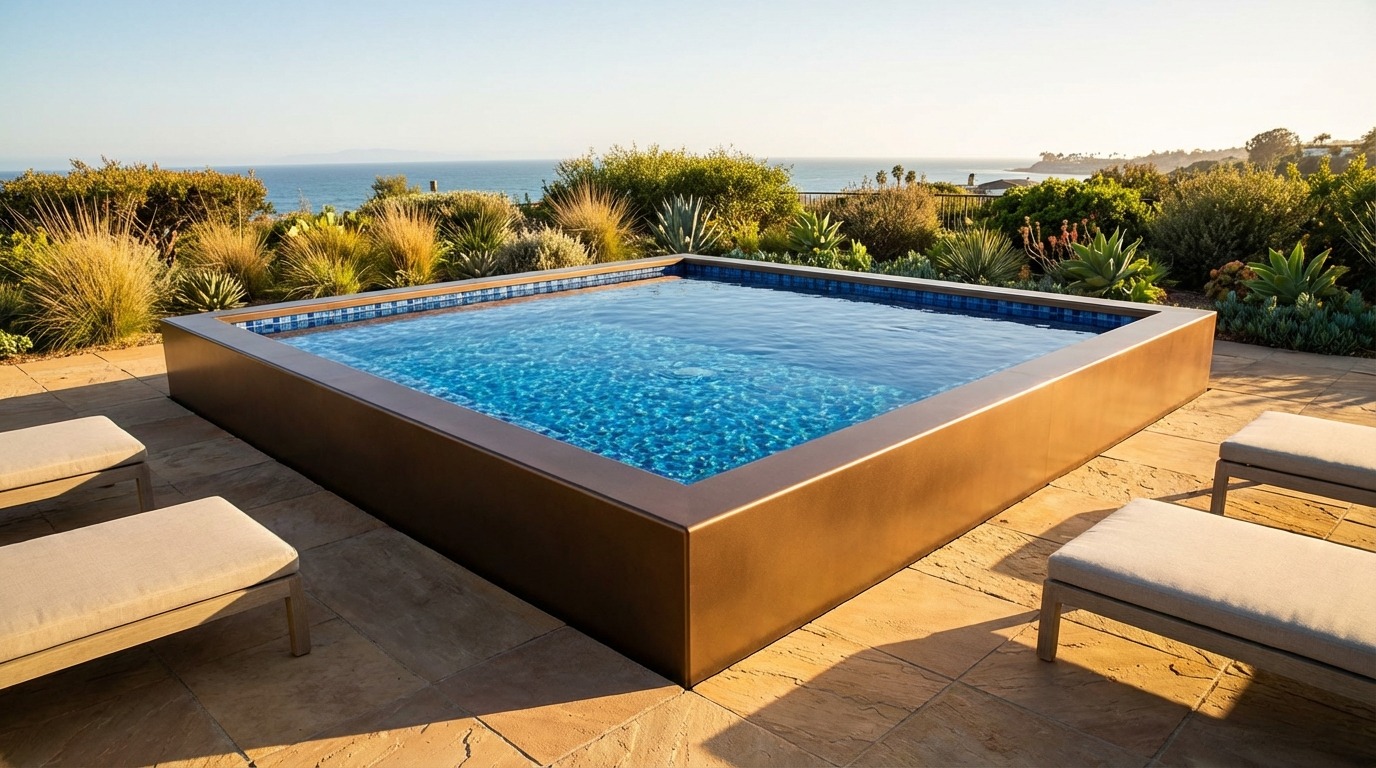 20 x 20 Canyon Bronze Mystic Blue Architectural Pool