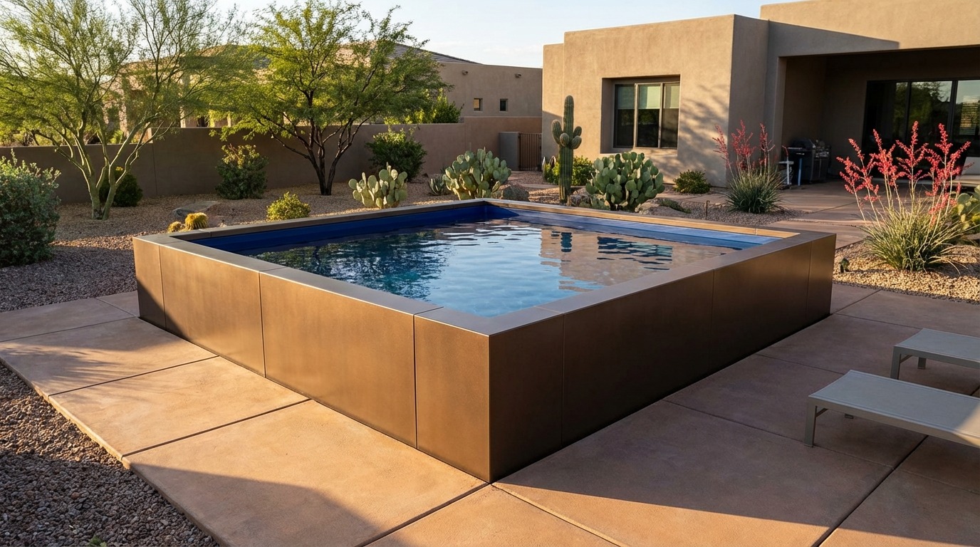 20 x 20 Canyon Bronze Deep Sea Blue Architectural Pool