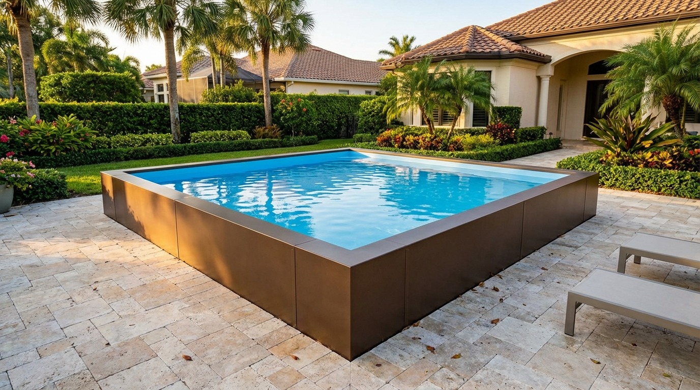 20 x 20 Canyon Bronze Aqua Blue Architectural Pool