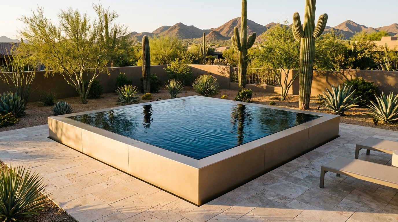20 x 20 Champagne Mist Black Sapphire Architectural Pool