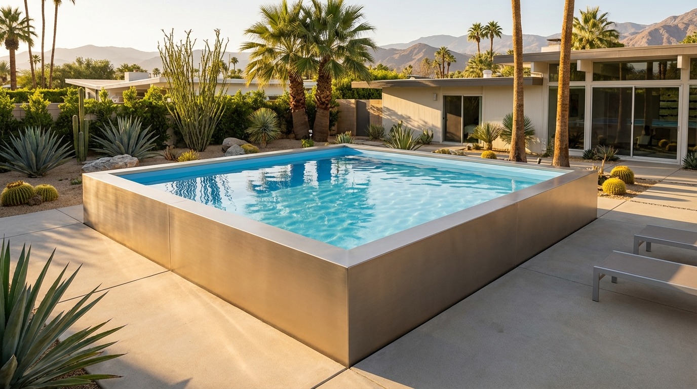 20 x 20 Champagne Mist Aqua Blue Architectural Pool