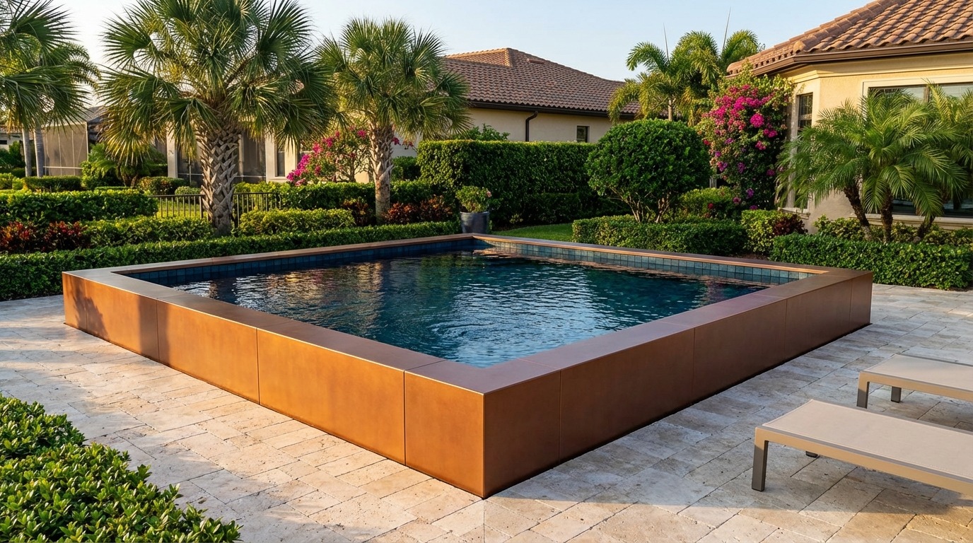 20 x 20 Espresso Copper Black Sapphire Architectural Pool