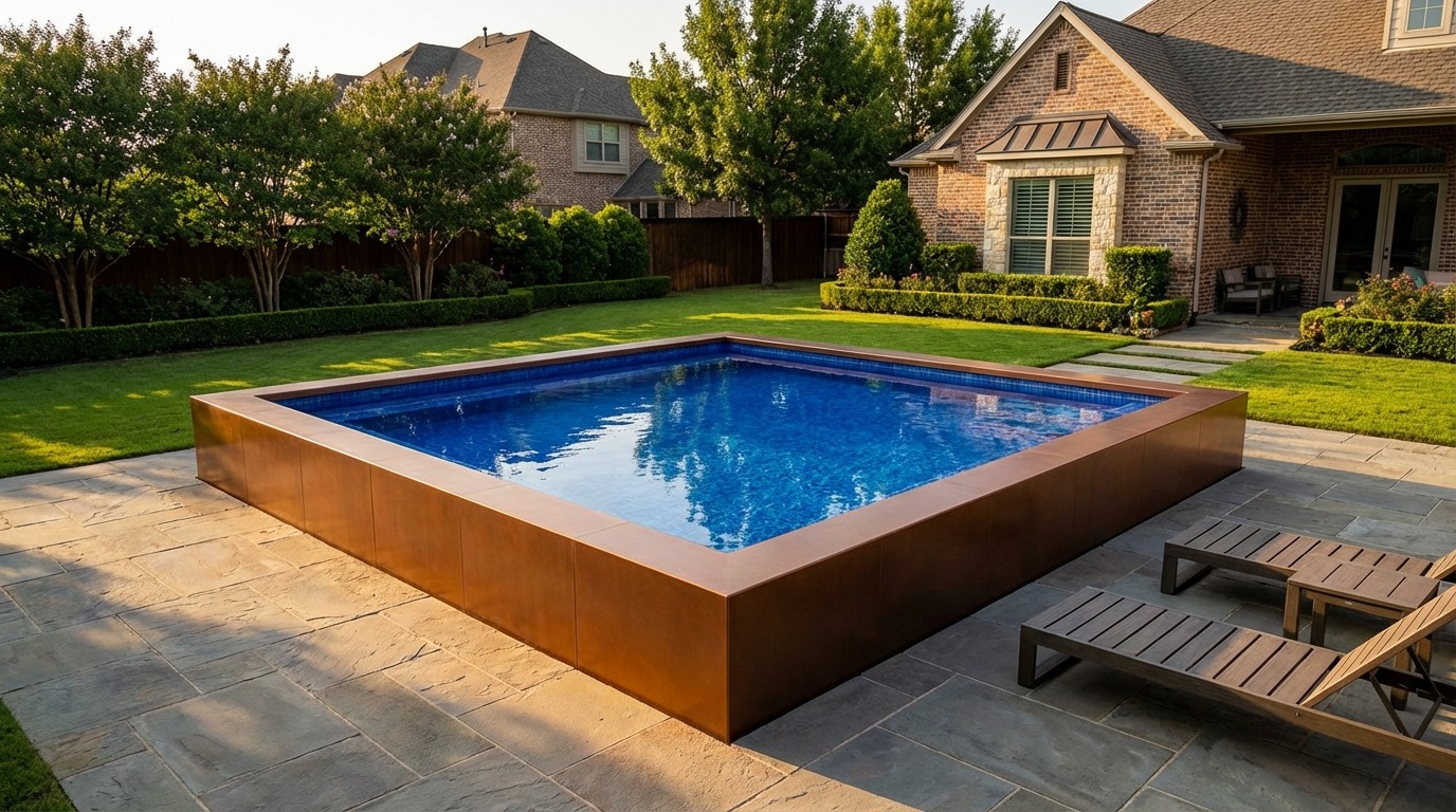 20 x 20 Espresso Copper Blue Matrix Architectural Pool
