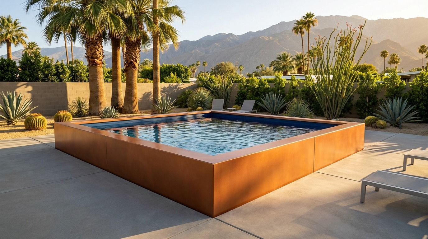 20 x 20 Espresso Copper Deep Sea Blue Architectural Pool