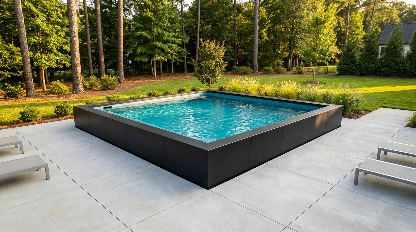 20 x 20 Midnight Black Blue Topaz Architectural Pool