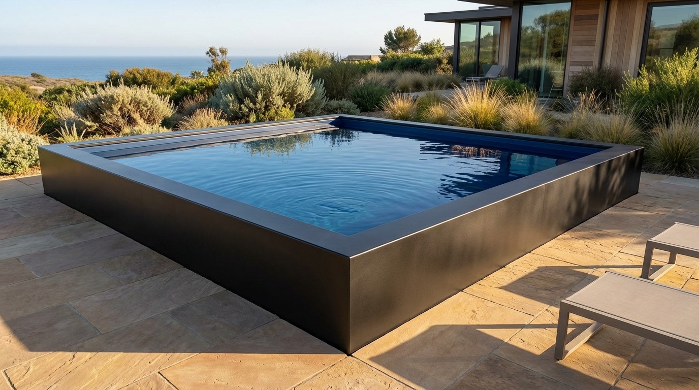 20 x 20 Midnight Black Deep Sea Blue Architectural Pool