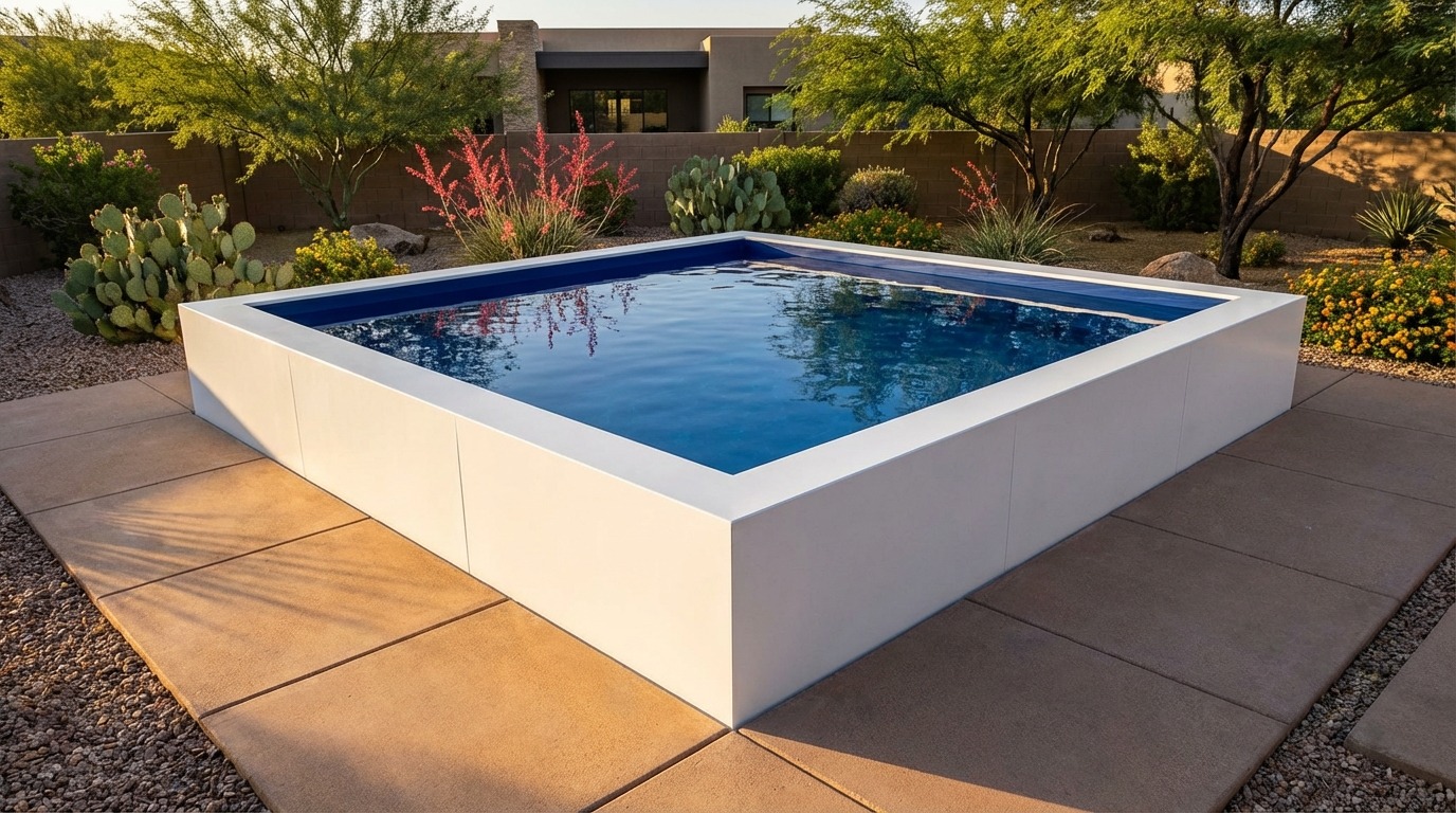 20 x 20 Alpine White Deep Sea Blue Architectural Pool