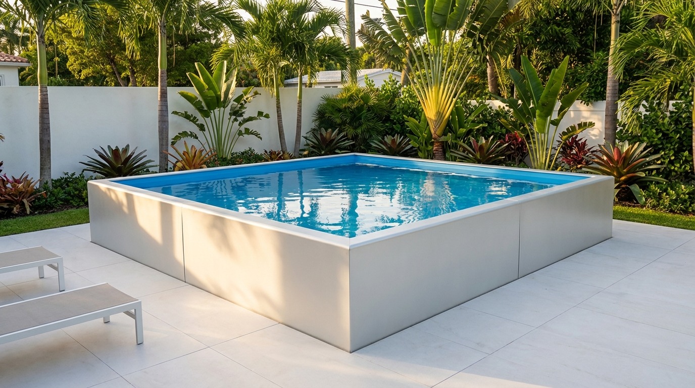 20 x 20 Alpine White Aqua Blue Architectural Pool