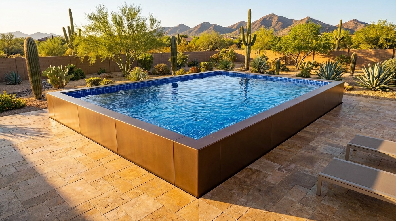 20 x 24 Canyon Bronze Blue Matrix Architectural Pool
