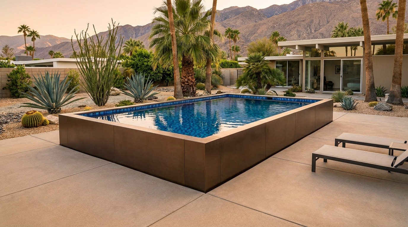 20 x 24 Canyon Bronze Mystic Blue Architectural Pool