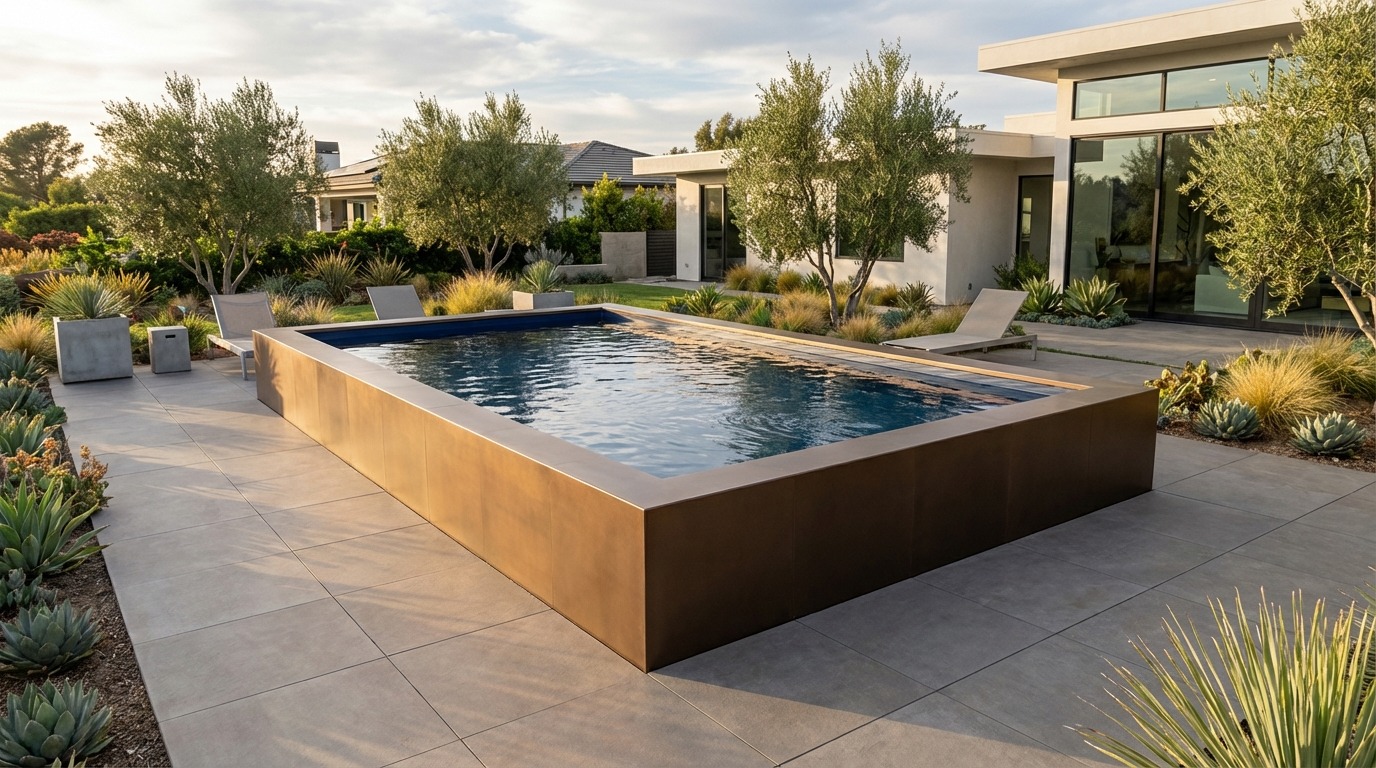 20 x 24 Canyon Bronze Deep Sea Blue Architectural Pool