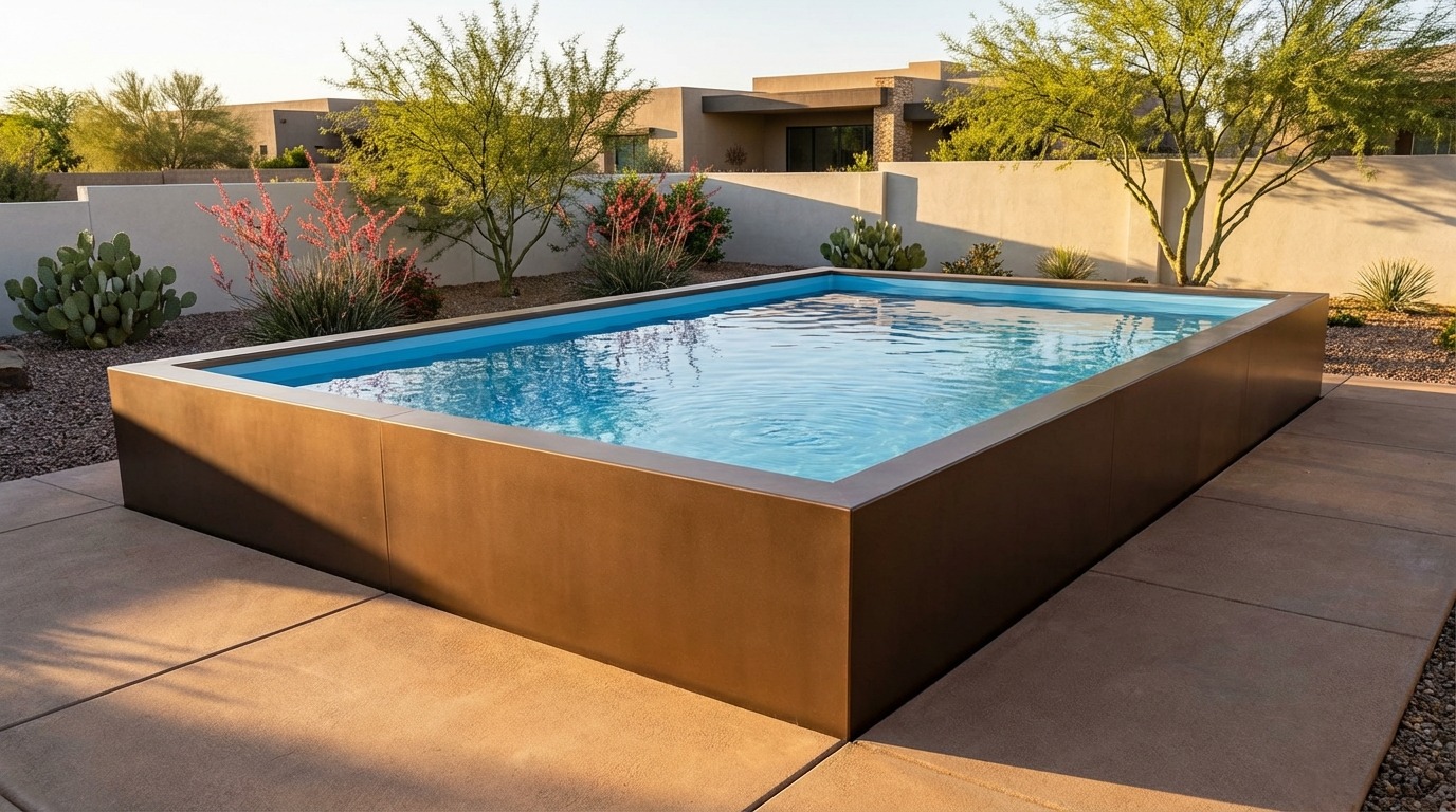 20 x 24 Canyon Bronze Aqua Blue Architectural Pool