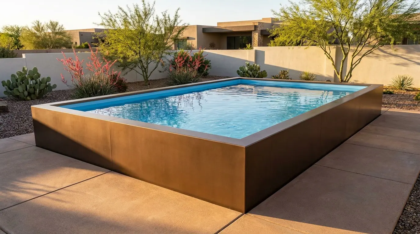 20 x 24 Canyon Bronze Aqua Blue Architectural Pool